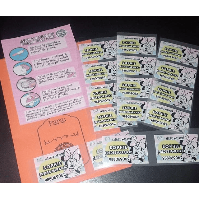 ETIQUETAS TEXTIL (PARA PLANCHAR EN ROPA)