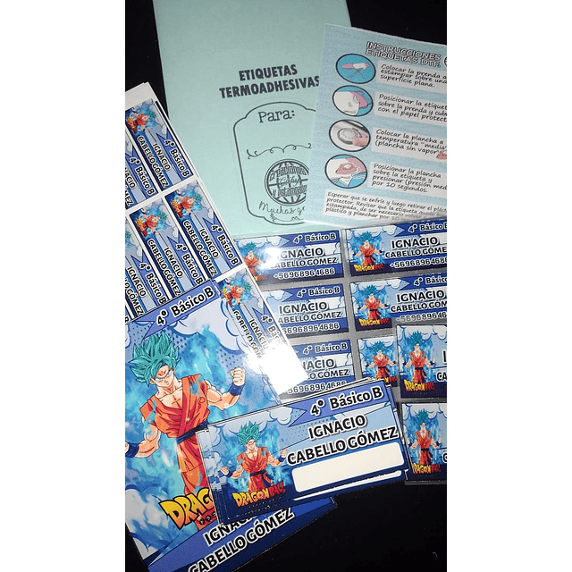 PACK ETIQUETAS ESCOLARES PARA UTILES + ETIQUETAS TEXTIL PARA PLANCHAR EN ROPA