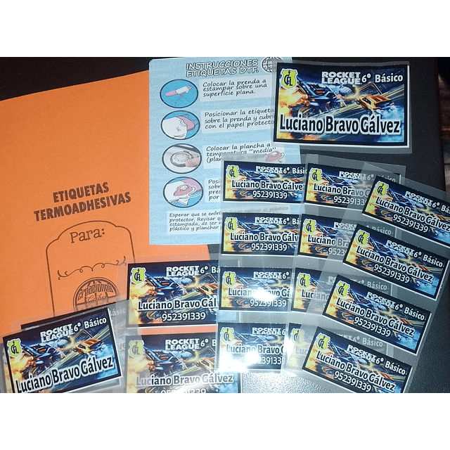 PACK ETIQUETAS ESCOLARES PARA UTILES + ETIQUETAS TEXTIL PARA PLANCHAR EN ROPA