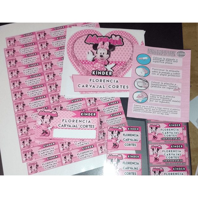 PACK ETIQUETAS ESCOLARES PARA UTILES + ETIQUETAS TEXTIL PARA PLANCHAR EN ROPA