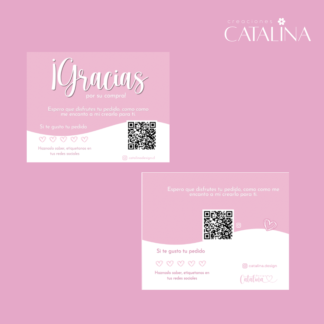 Tarjeta de agradecimiento doble cara 1