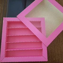 Caja 25 bombones rosada (10 unid)