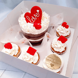 Caja torta mini y cupcakes (100 unid)