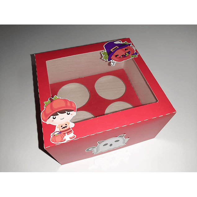 Caja para 4 cupcakes (10 unid)