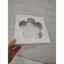 caja 20x20x5 cm visor flor