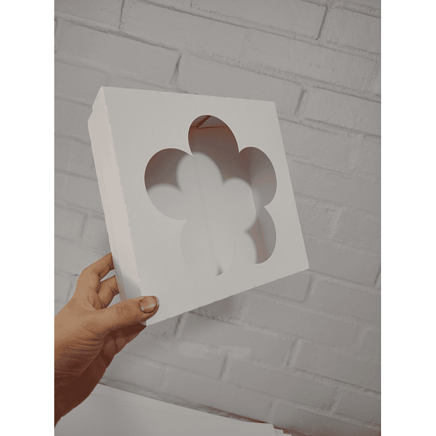 caja 20x20x5 cm visor flor