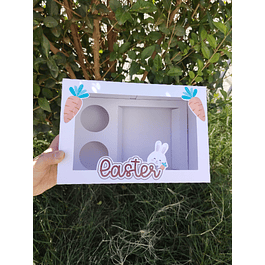 caja par torta mini  y cupcakes pascua