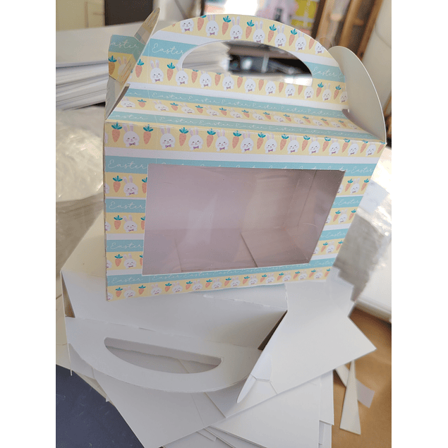 cajas lonchera pascua con visor