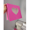 caja 20x20x5 tipo libro rosa