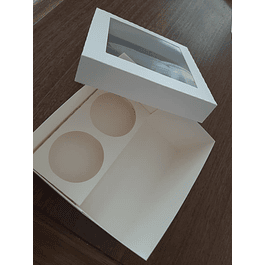 Caja para 2 cupcakes y espacio (10 unid)