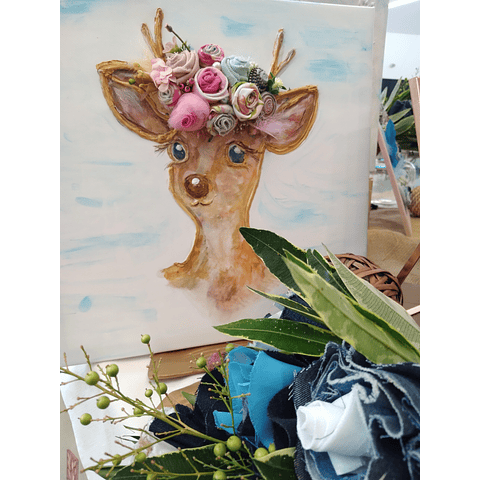 CUADRO MEDIANO BAMBI FLORAL