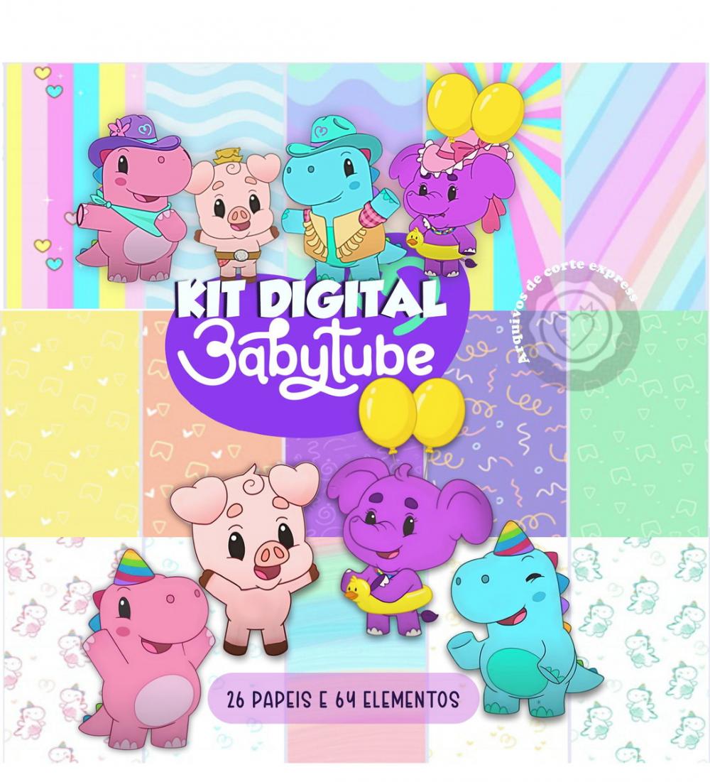 Arquivo Digital Baby Tube Papeis e Elementos 1
