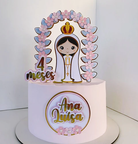 Topo de bolo nossa senhora de fatima 