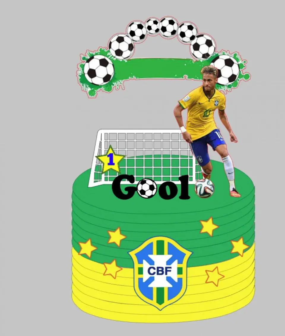  Topo de bolo futebol copa do mundo neymar 1