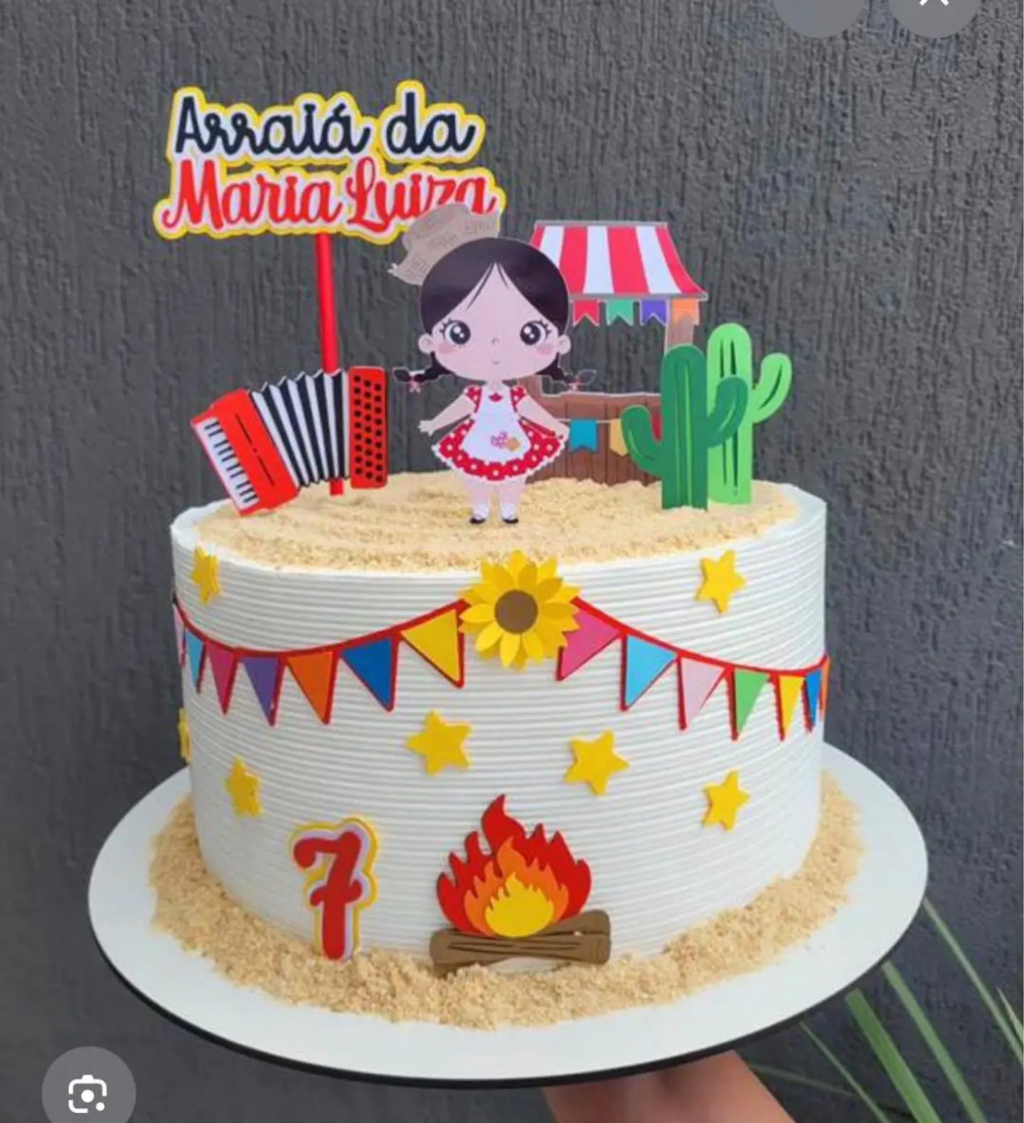 Arquivo de corte topo de bolo arraia menina 1