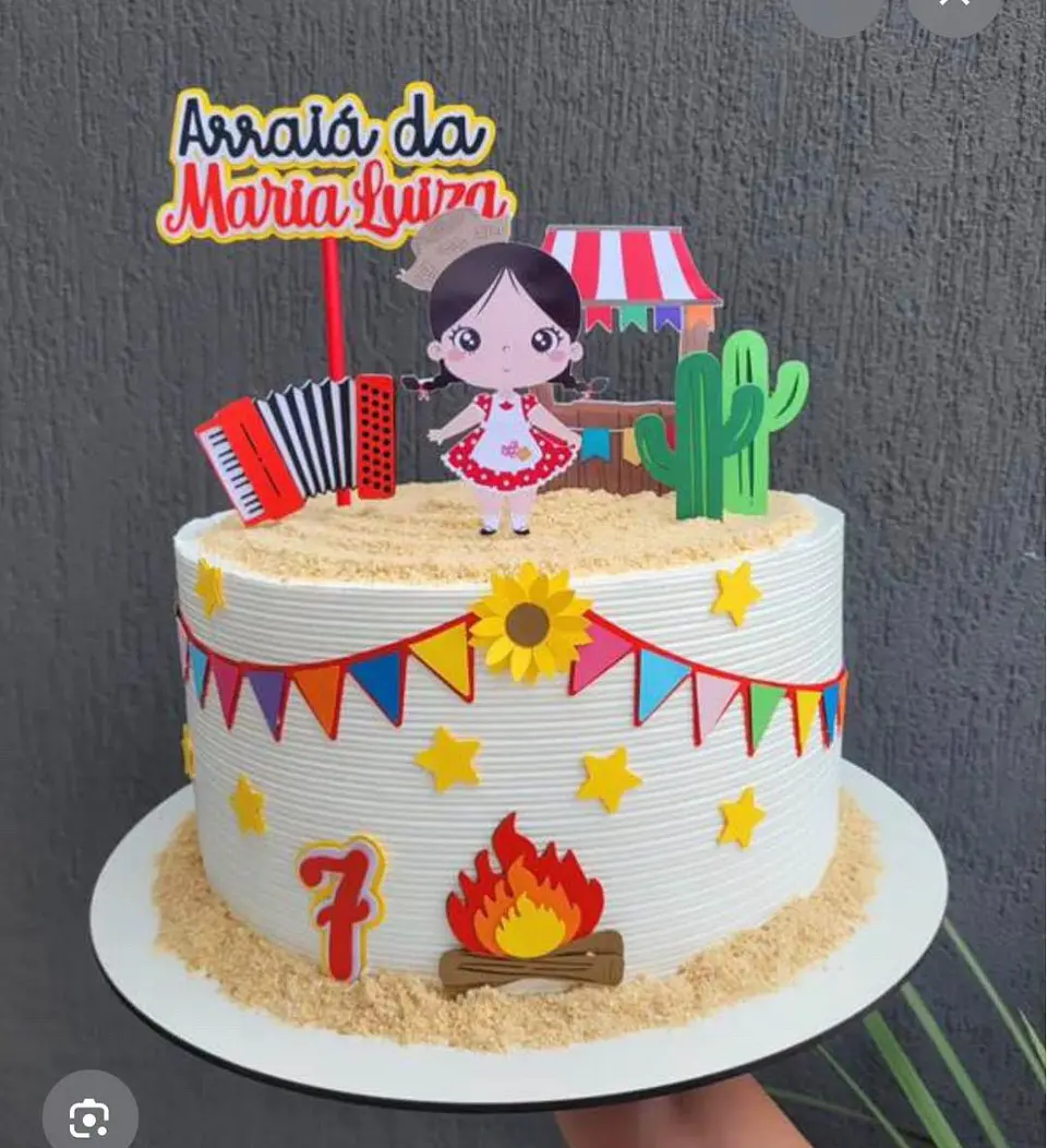 Arquivo de corte topo de bolo arraia menina 1