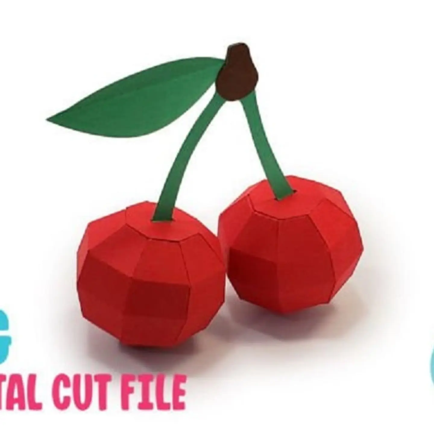  Arquivo de corte cereja low poly 1