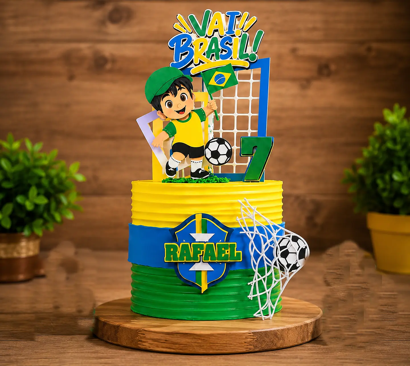  Topo de bolo futebol copa do mundo vai Brasil 1