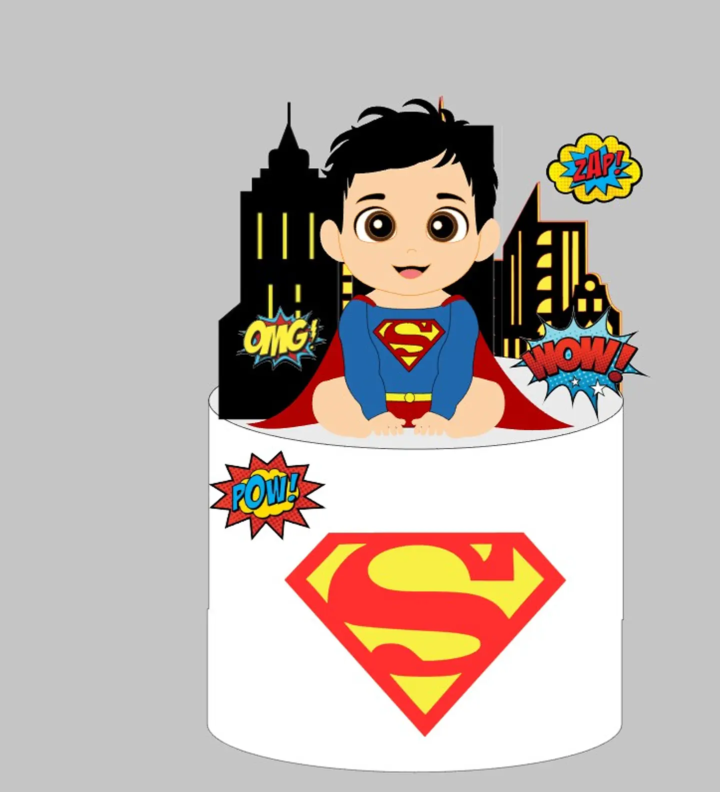 Arquivo de corte topo de bolo super homem baby 1
