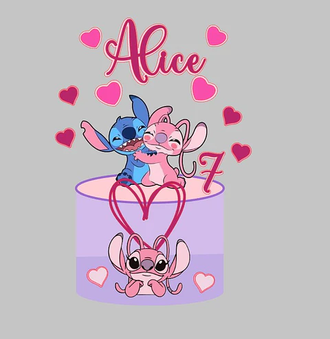Arquivo de Corte Topo Lilo e Stitch corações