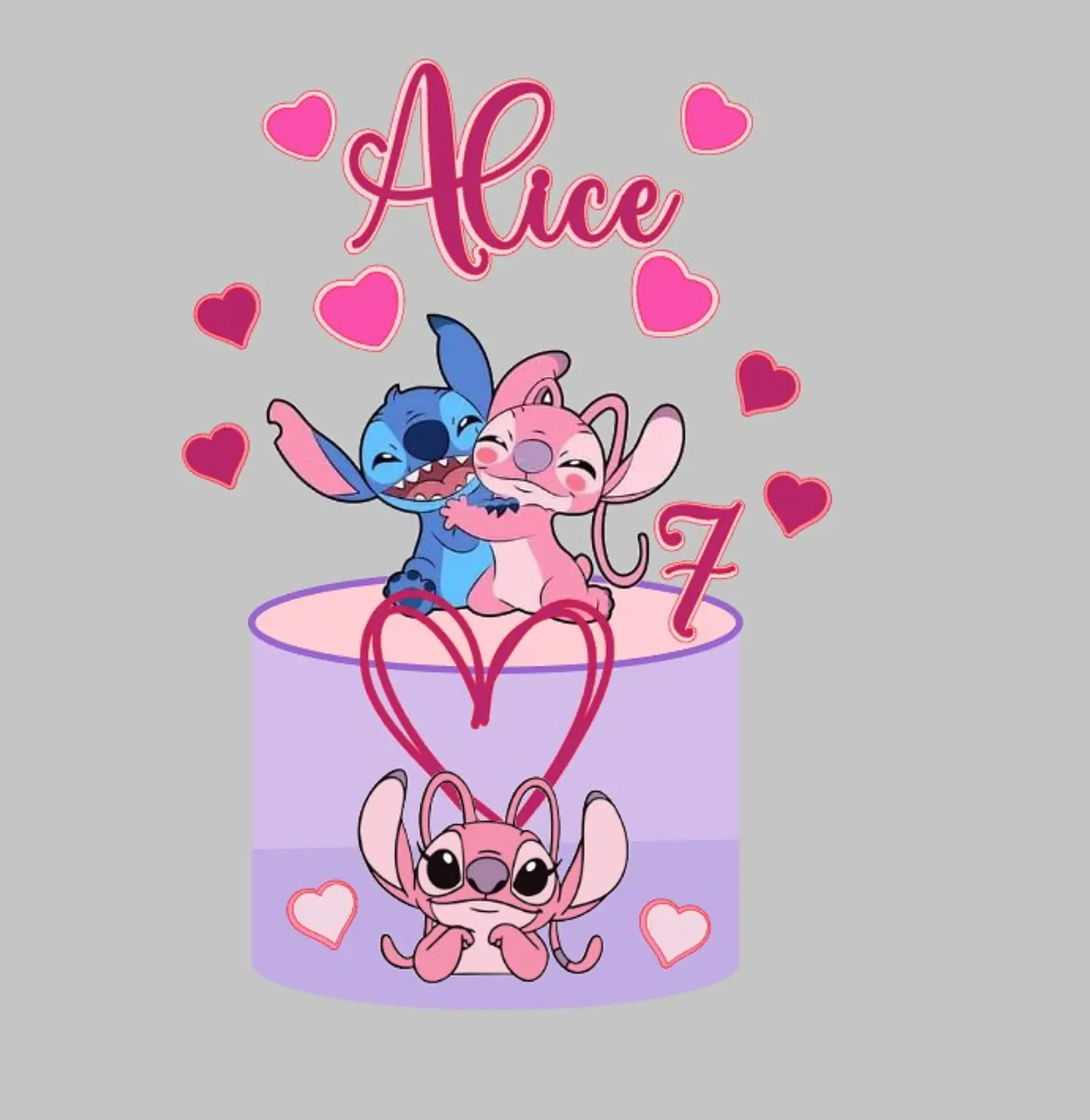 Arquivo de Corte Topo Lilo e Stitch corações 1
