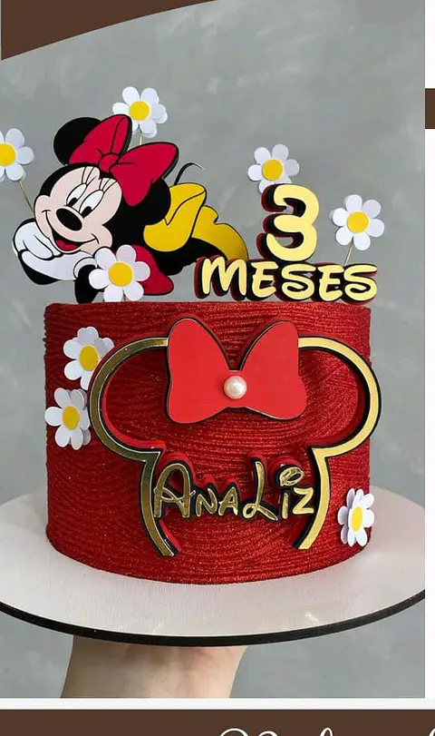 Arquivo de Corte topo de bolo minnie vermelha