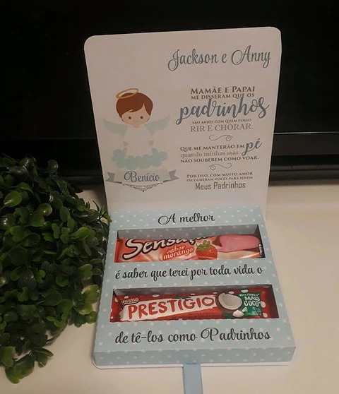 Arquivo de corte caixa convite batizado prestigio