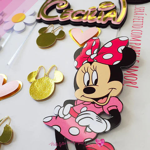 Arquivo de corte topo de bolo minnie rosa