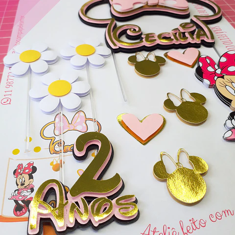Arquivo de corte topo de bolo minnie rosa