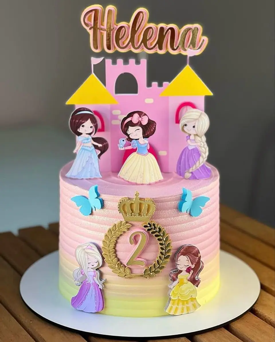 Arquivo de corte topo de bolo princesas cute 1