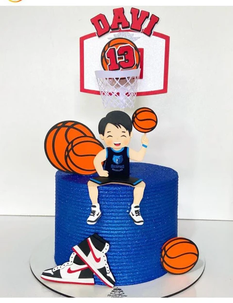 Arquivo de corte topo de bolo basquete menino