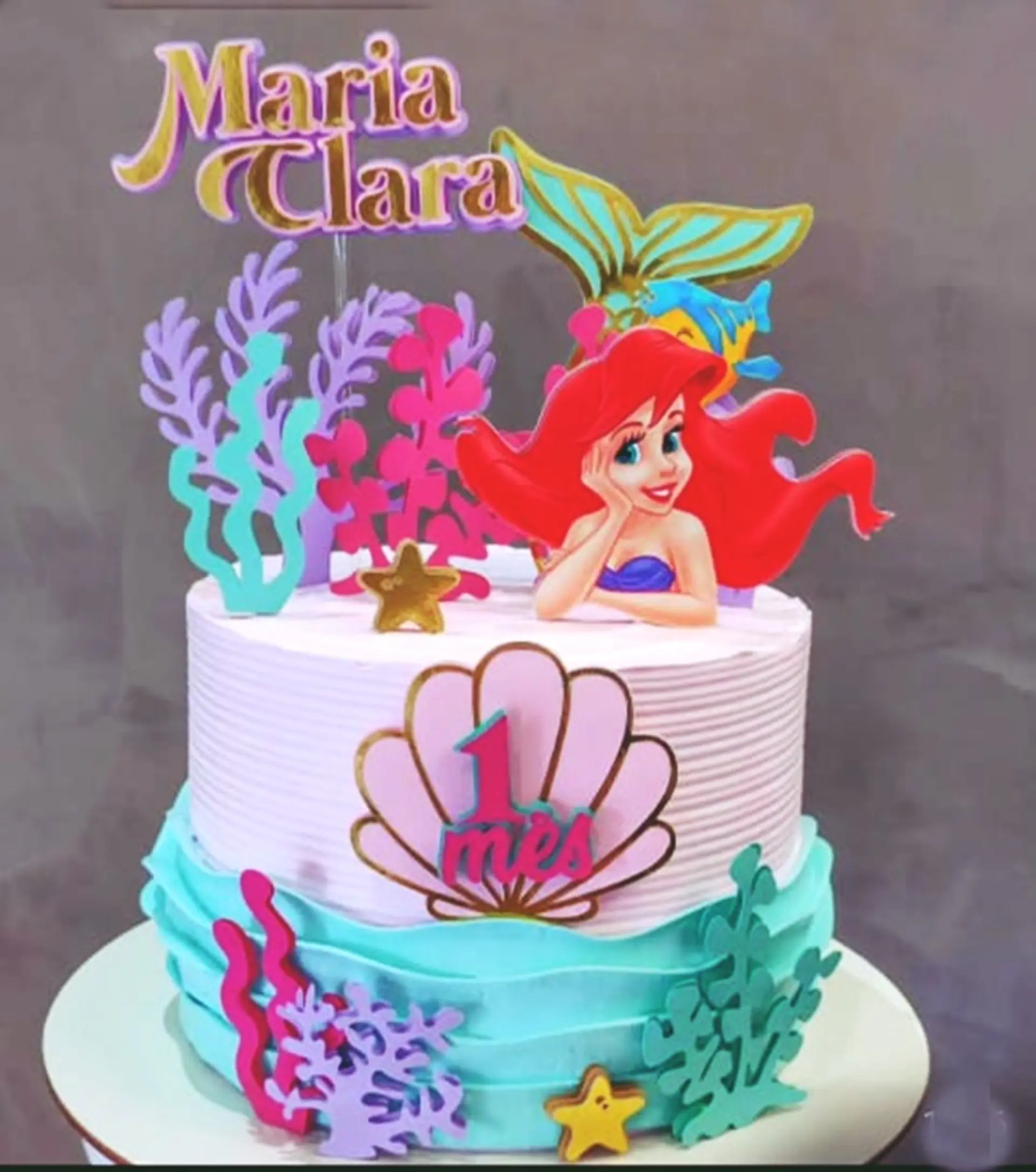Arquivo de corte topo de bolo princesa ariel 1