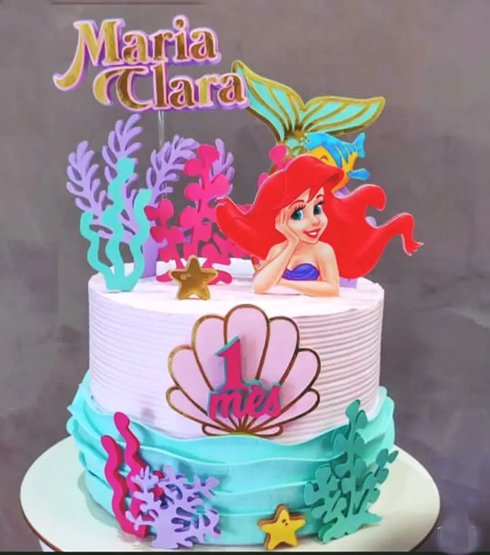 Arquivo de corte topo de bolo princesa ariel 1