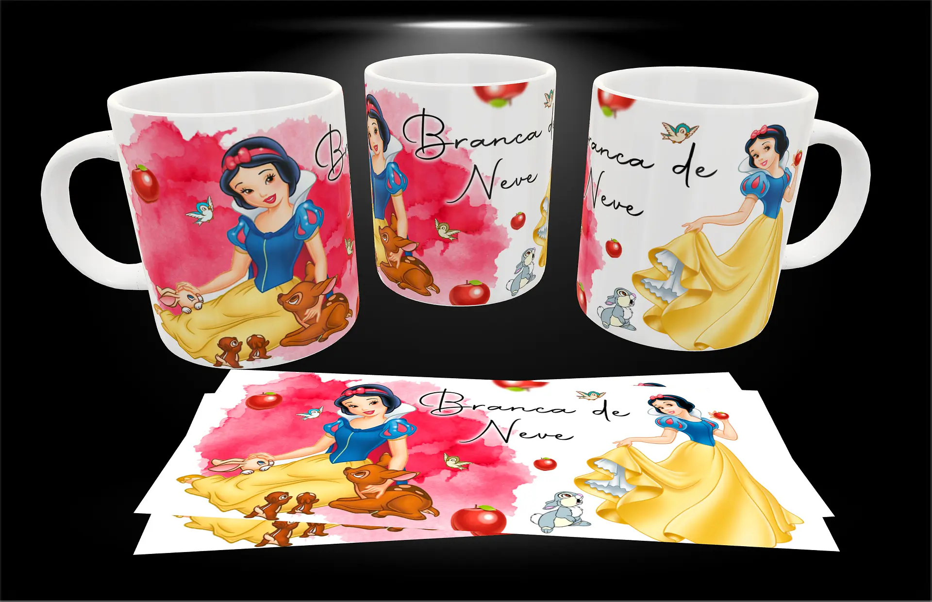Arquivo digital arte caneca branca de neve 1