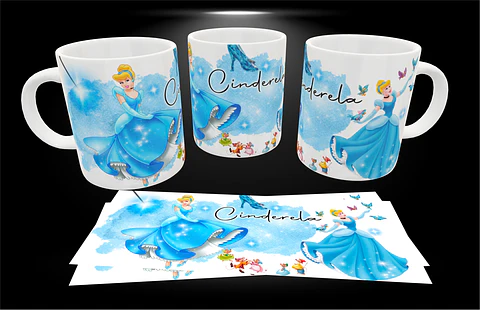 Arquivo digital arte caneca cinderela
