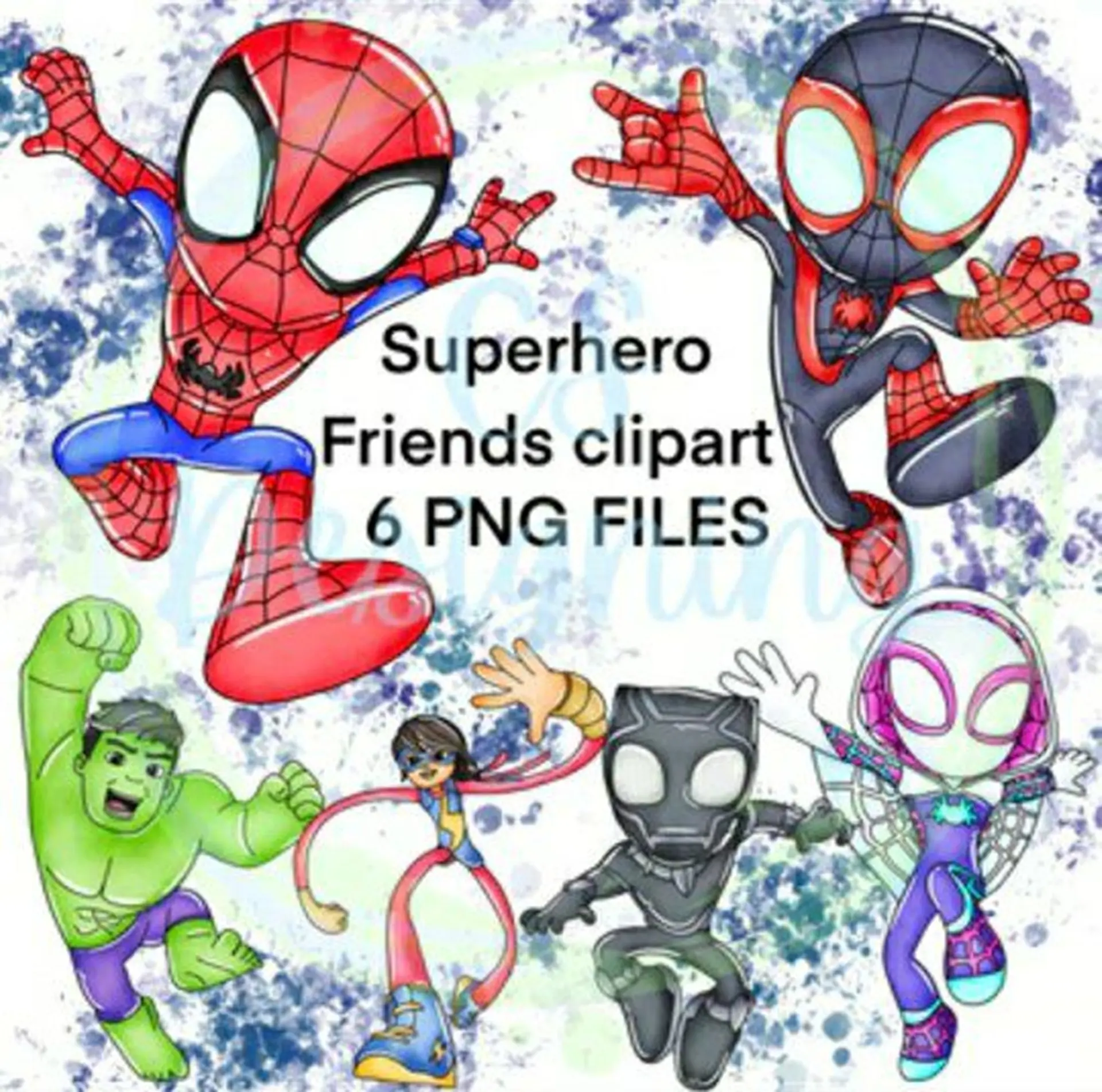 Kit digital super herois aquarela 1