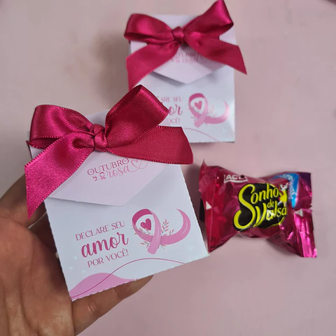Caixa para bombom Outubro Rosa