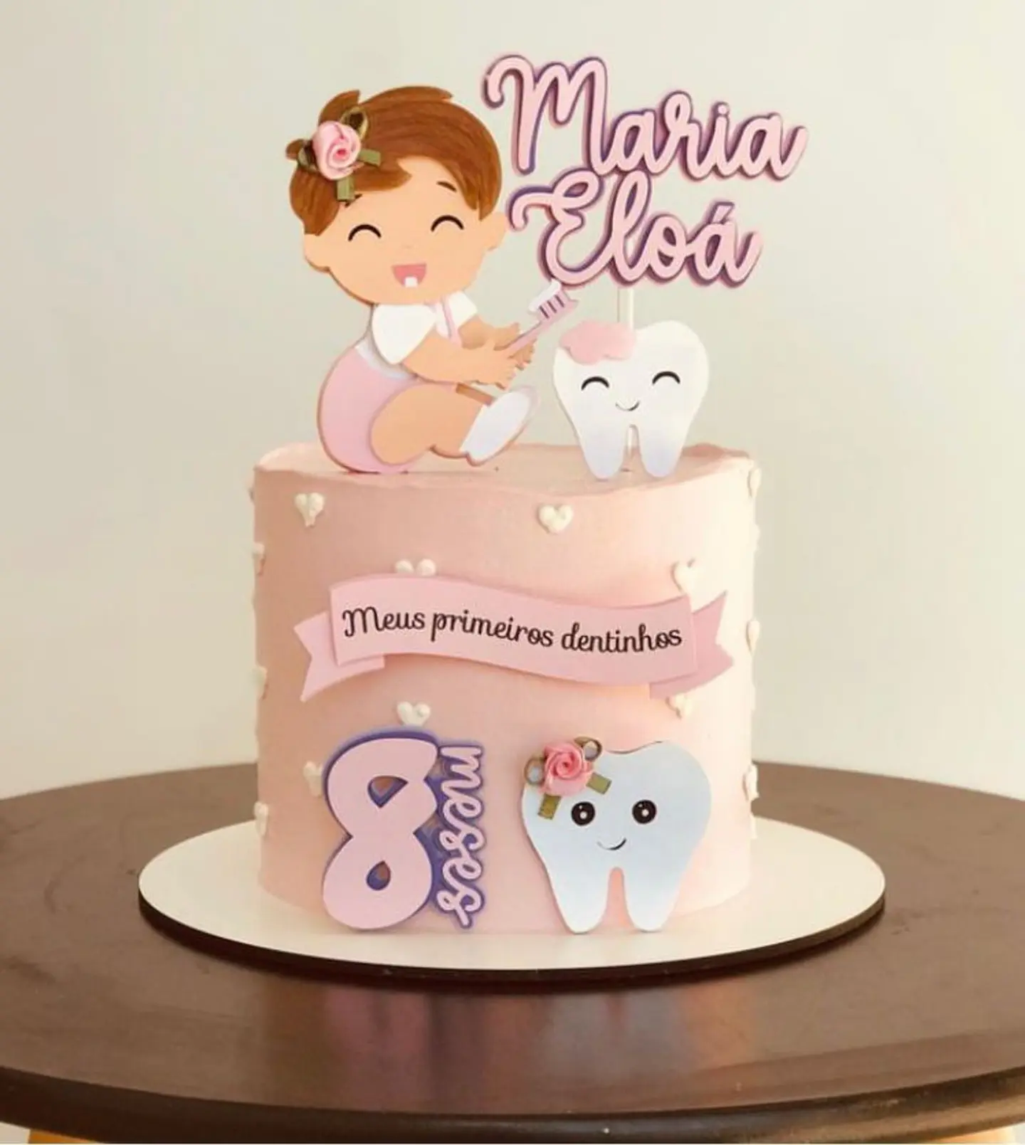 Topo de bolo primeiro dentinho menina 1