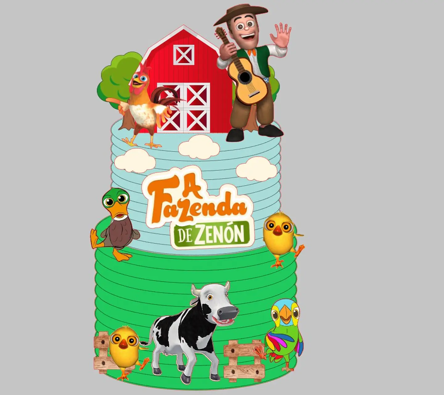 Topo de bolo fazendinha Zenon 1
