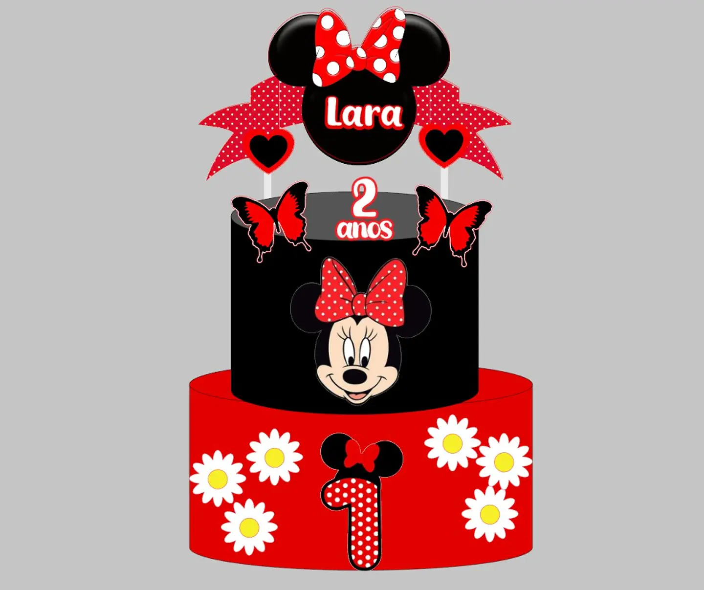Arquivo de corte topo de bolo minnie vermelha 1