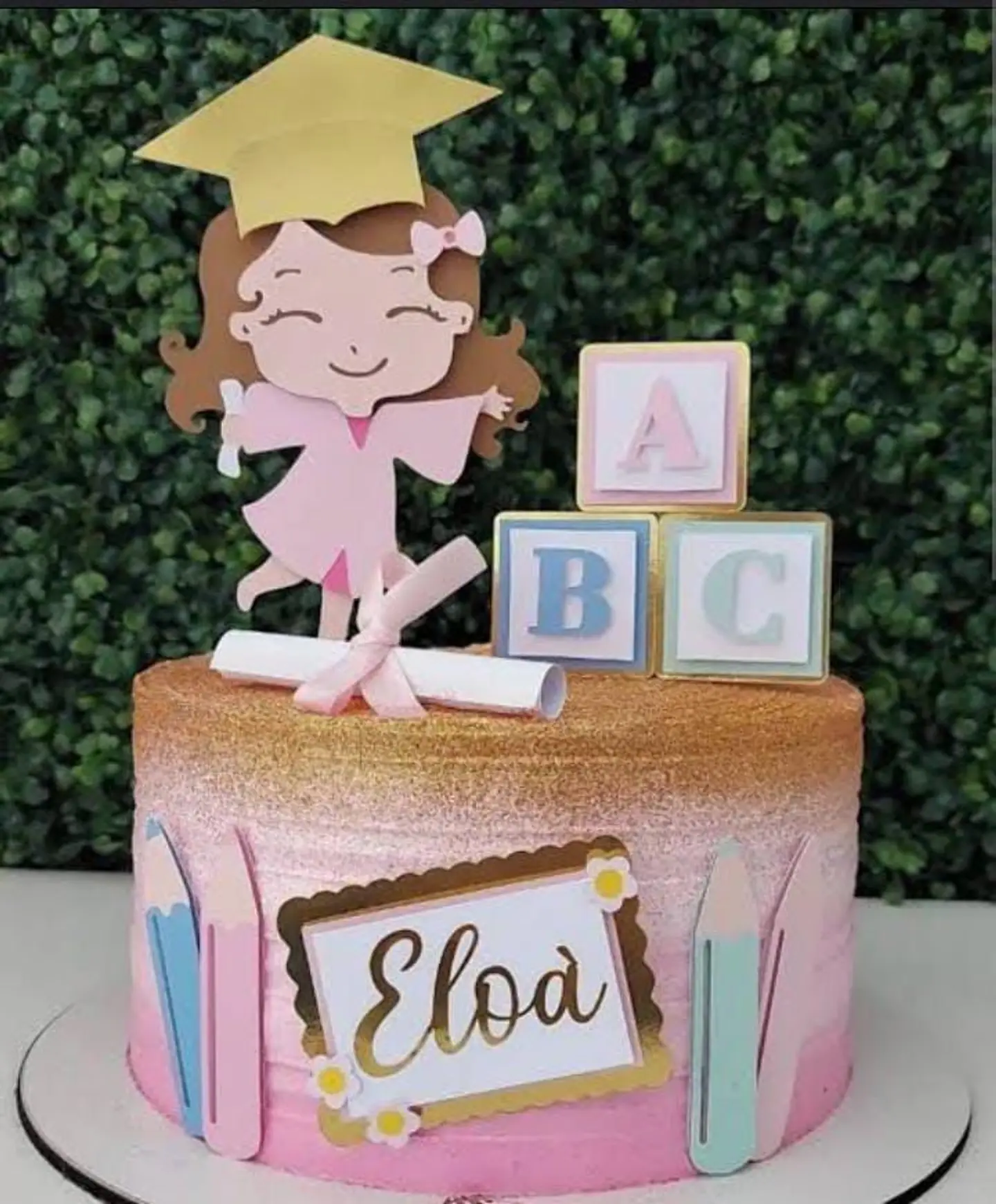 Topo de bolo formatura abc menina 1