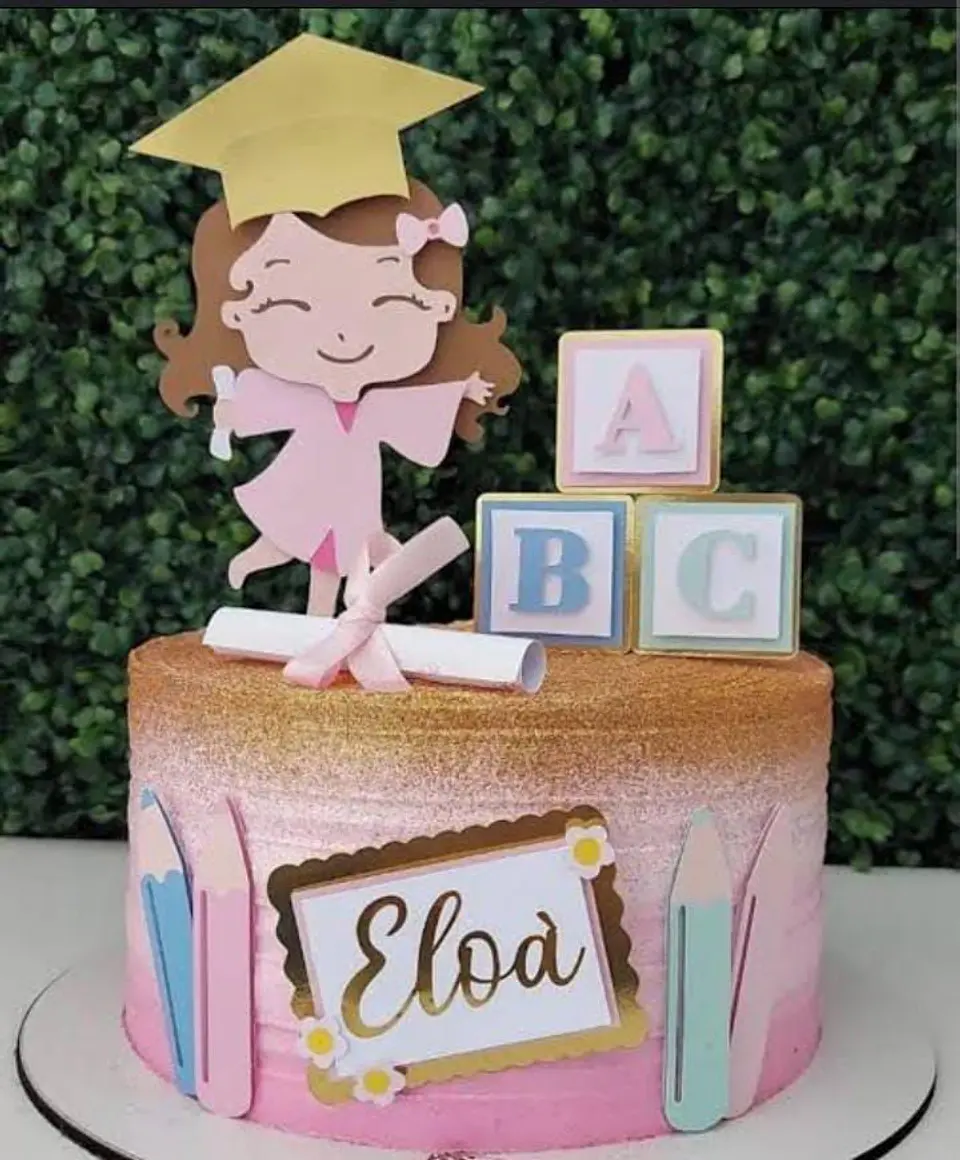 Topo de bolo formatura abc menina 1