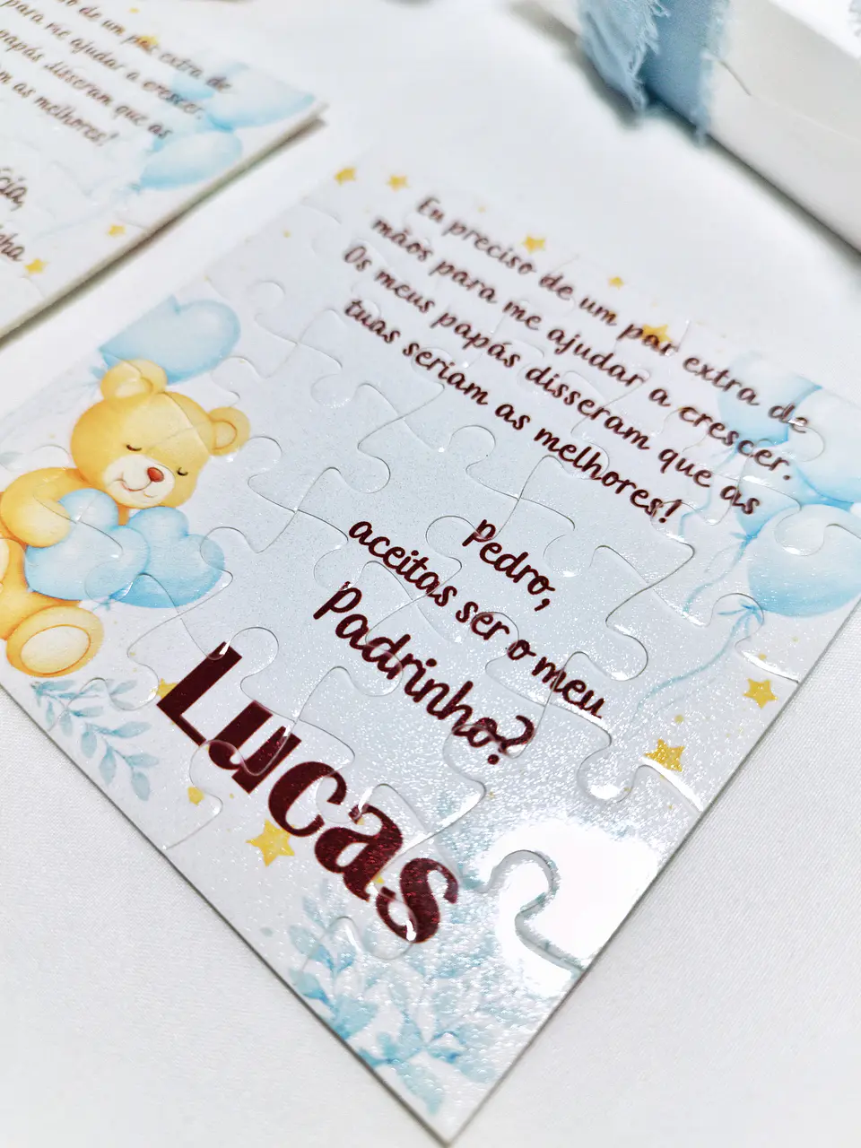 Convite Puzzle Personalizado para Padrinhos — 11 × 11 cm 2