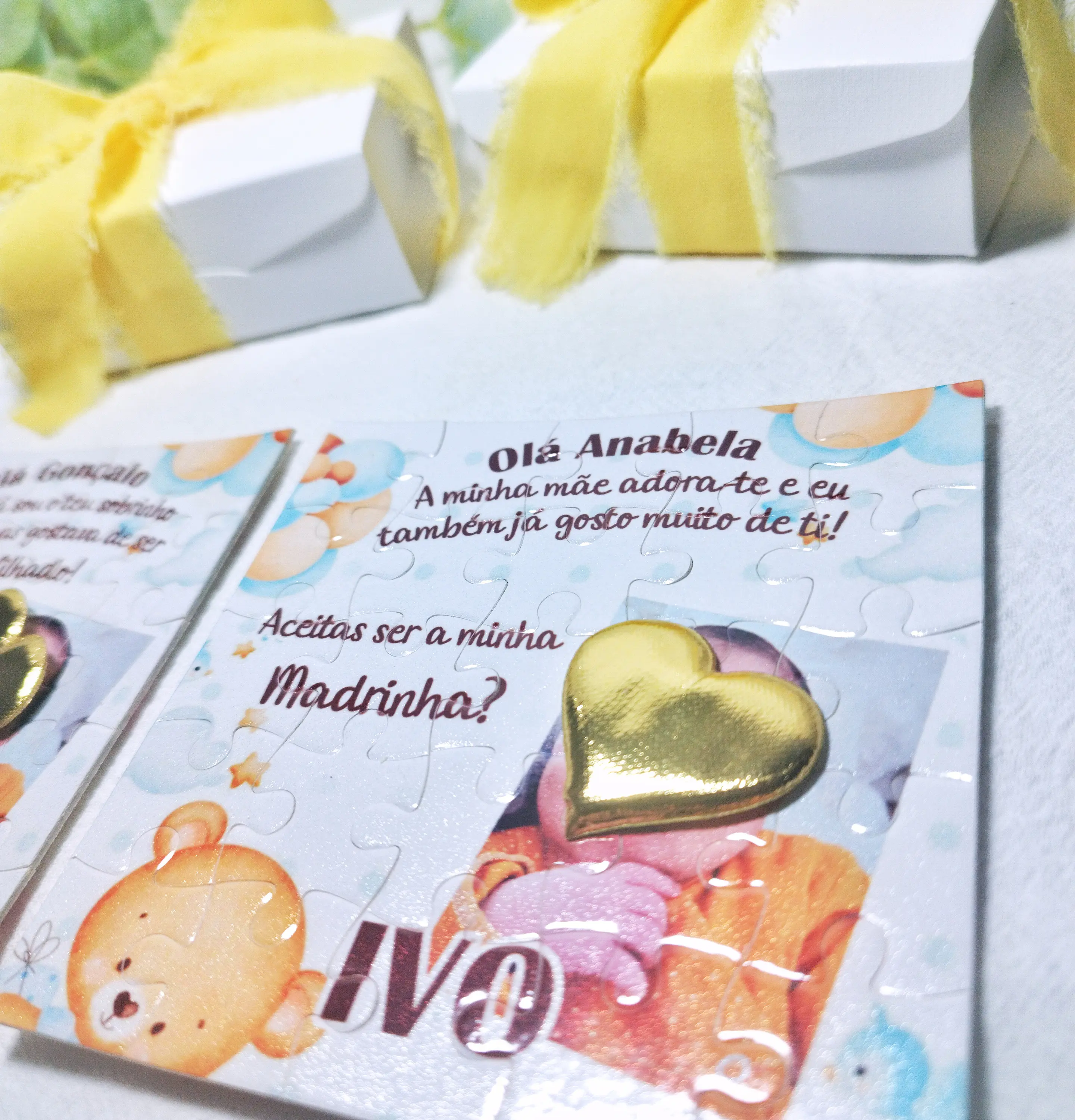 Convite Puzzle Personalizado para Padrinhos — 11 × 11 cm 3
