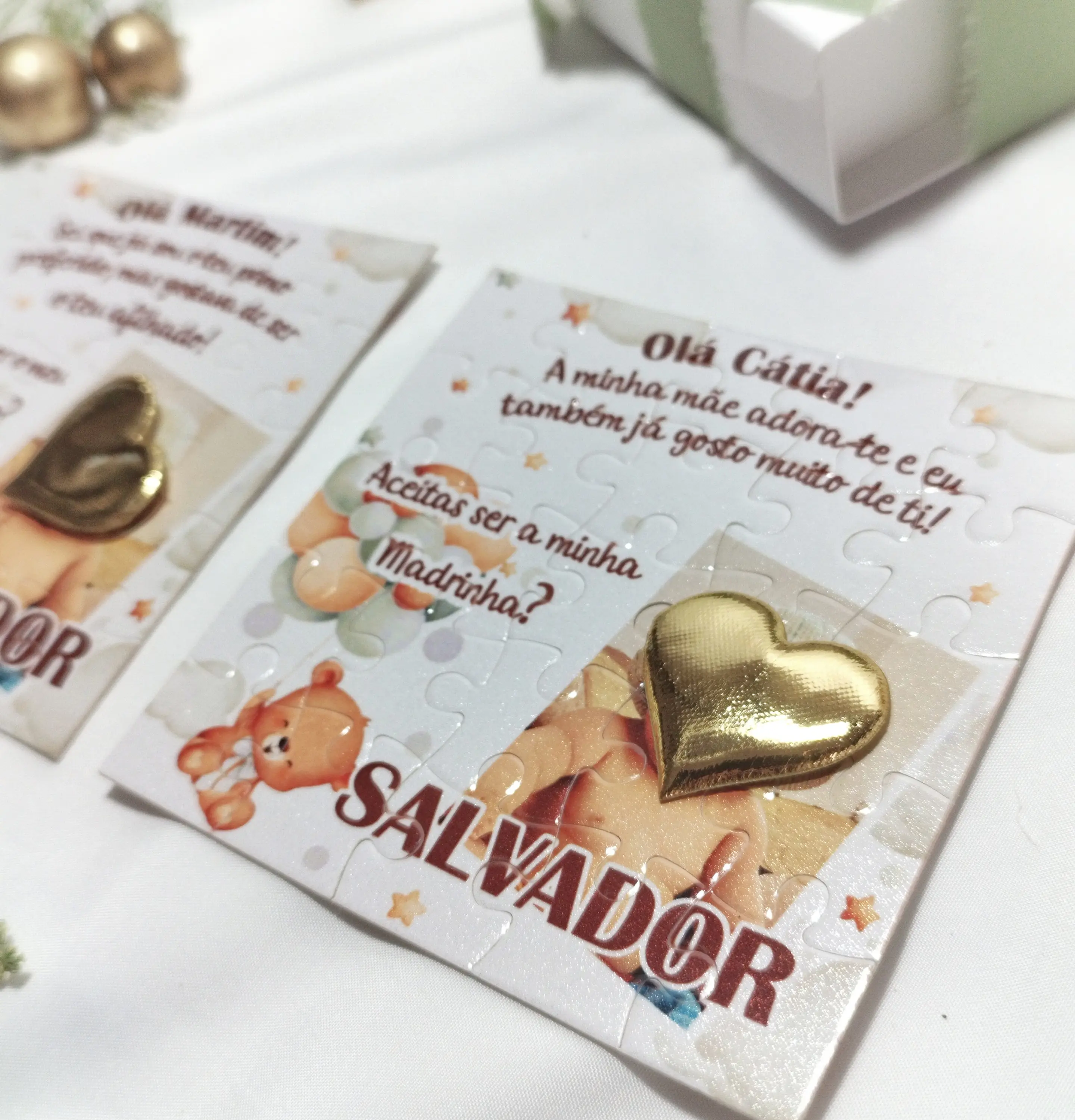 Convite Puzzle Personalizado para Padrinhos — 11 × 11 cm 4