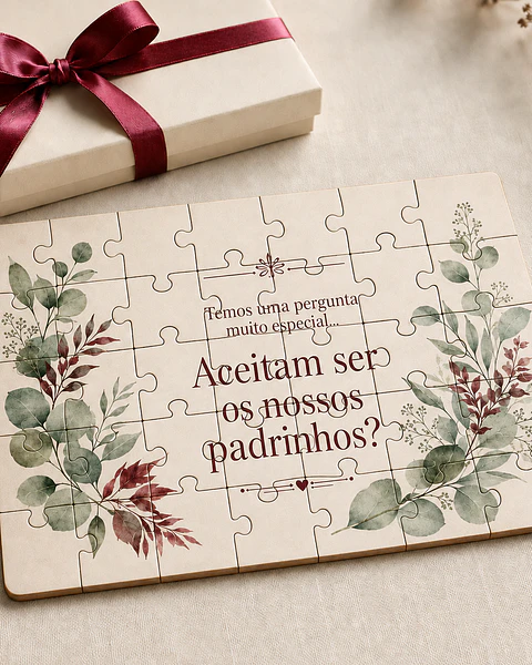 Convite Puzzle Eternidade em MDF