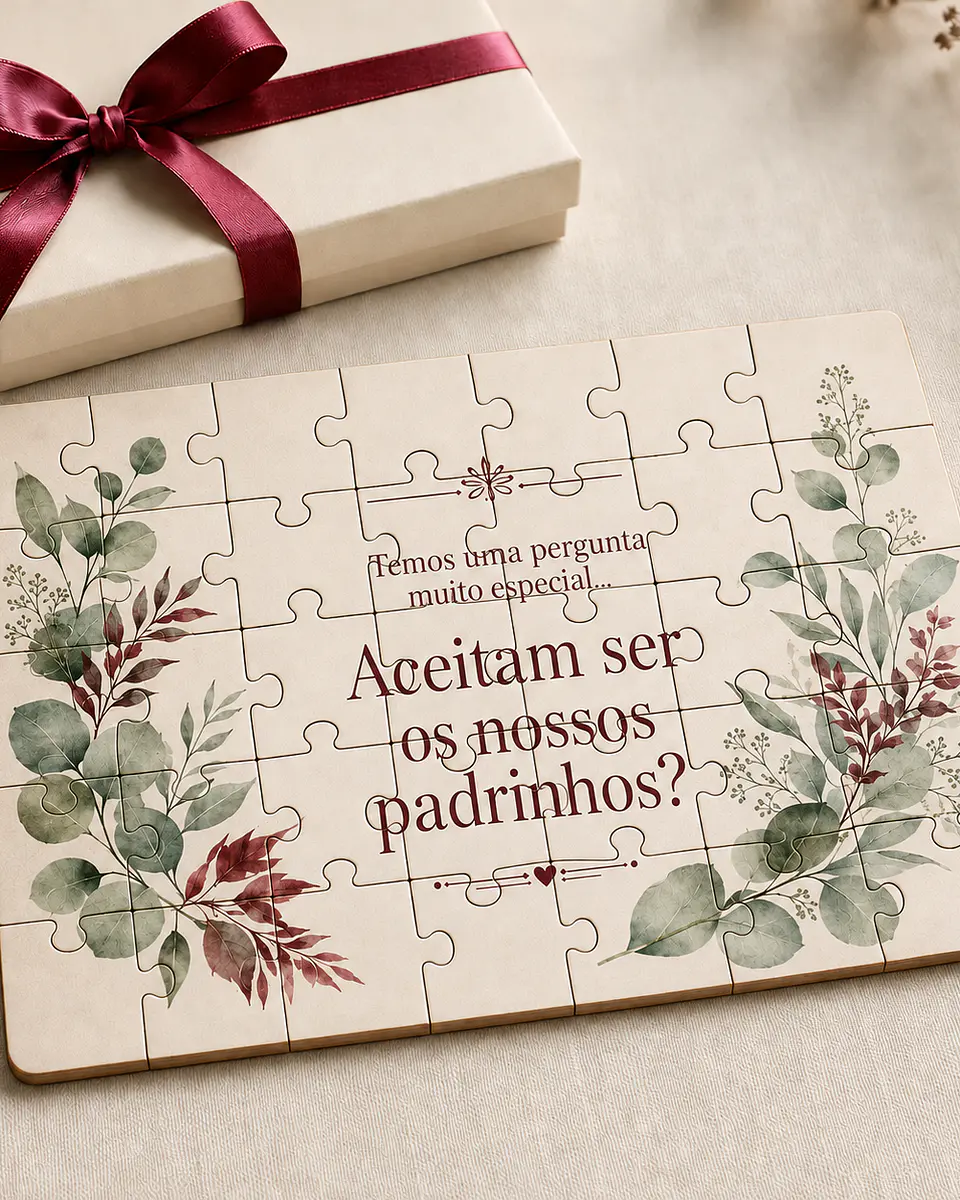 Convite Puzzle Eternidade em MDF 1