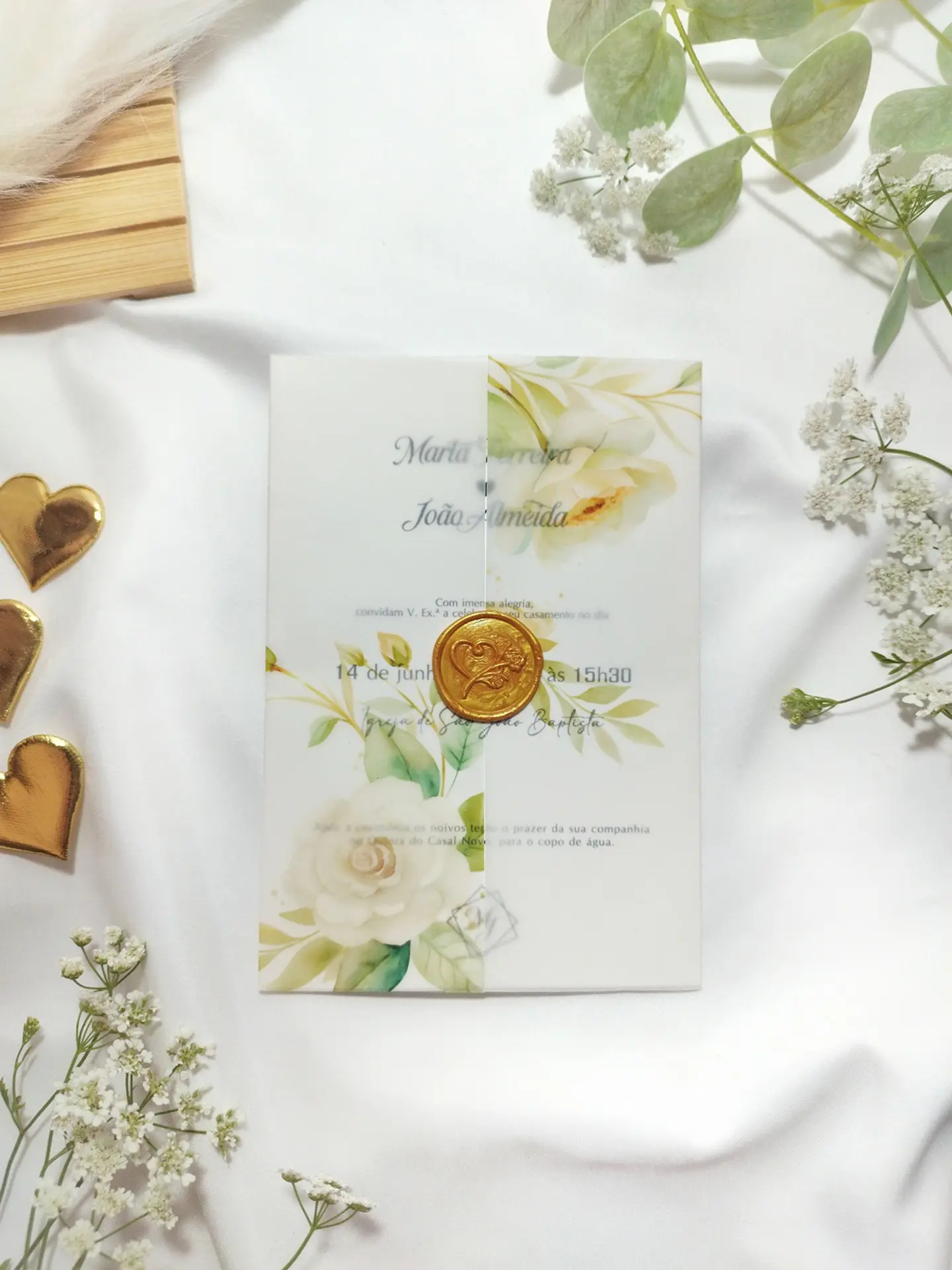 Convite Jardim Dourado — Capa Transparente e Lacre 3