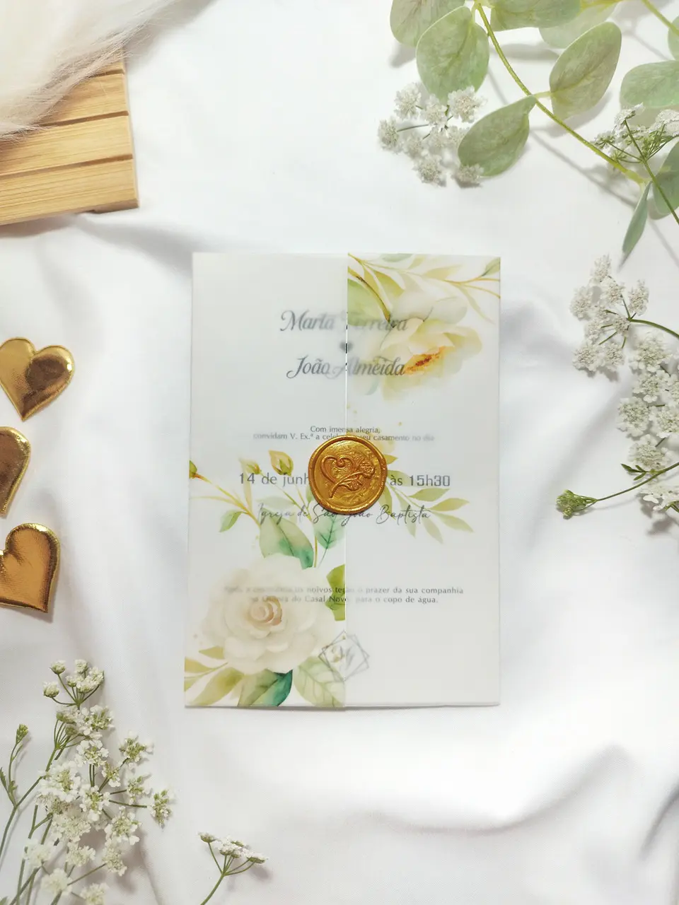 Convite Jardim Dourado — Capa Transparente e Lacre 3