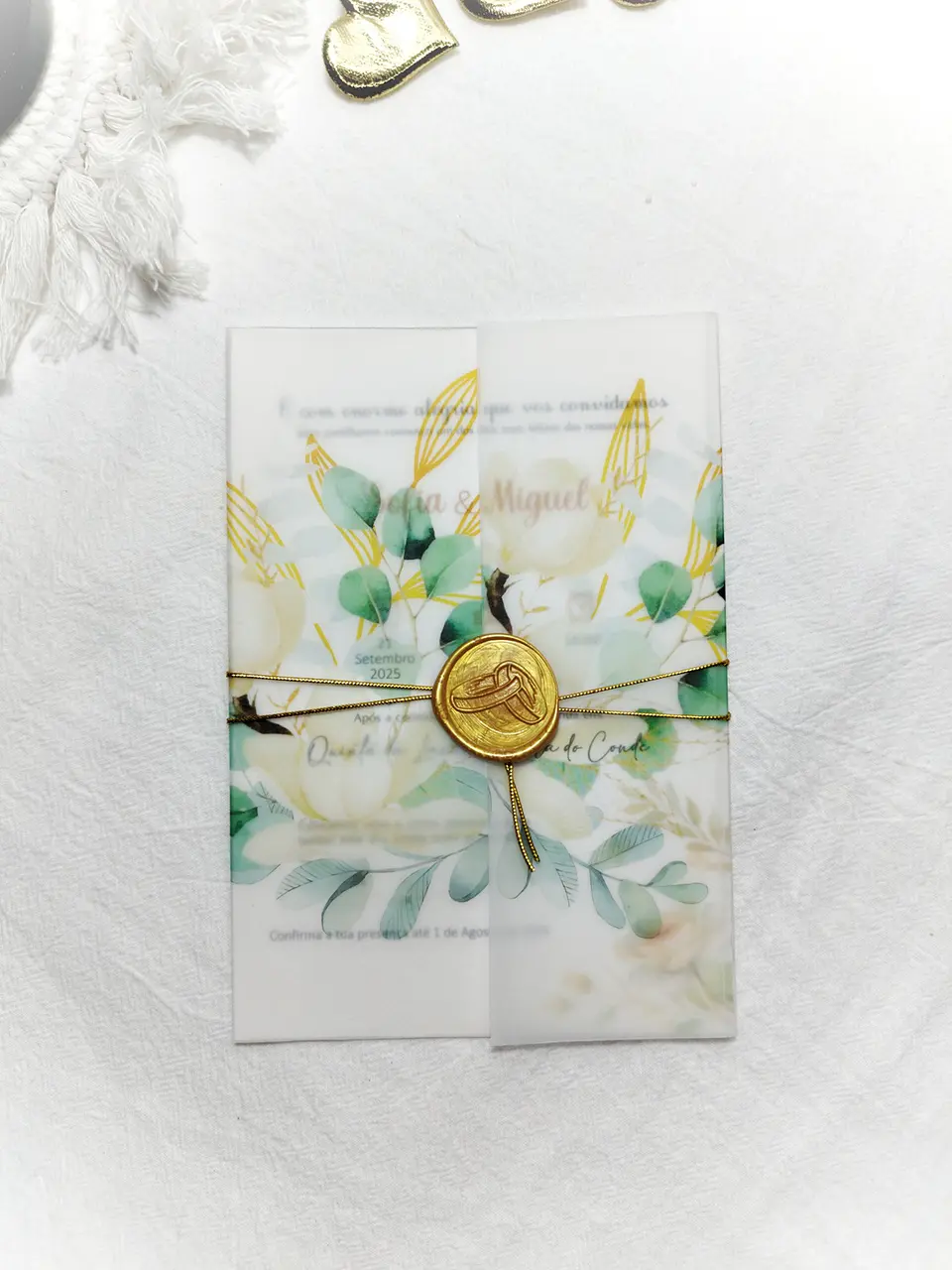Convite Jardim Dourado — Capa Transparente e Lacre 4